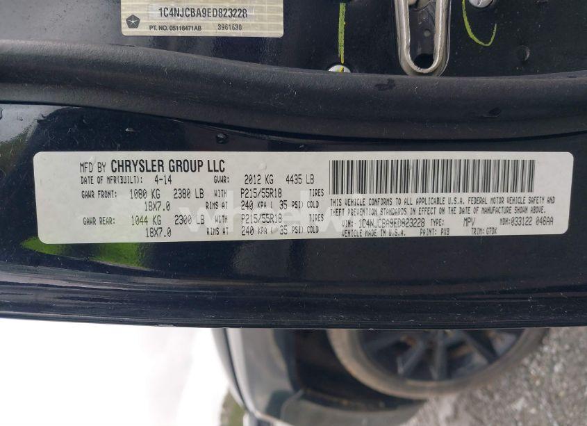 Photo 9 of 2014 Jeep Compass ALTITUDE (VIN 1C4NJCBA9ED823228)