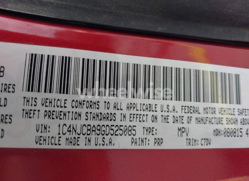 Photo 9 of 2016 Jeep Compass SPORT (VIN 1C4NJCBA9GD525085)