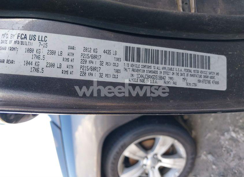 Photo 9 of 2016 Jeep Compass SPORT (VIN 1C4NJCBAXGD518842)