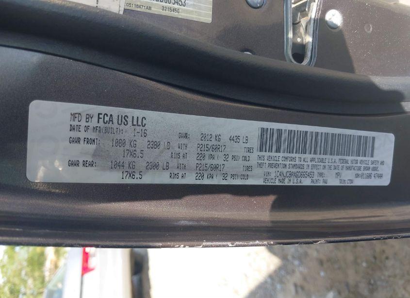 Photo 9 of 2016 Jeep Compass SPORT (VIN 1C4NJCBAXGD665453)