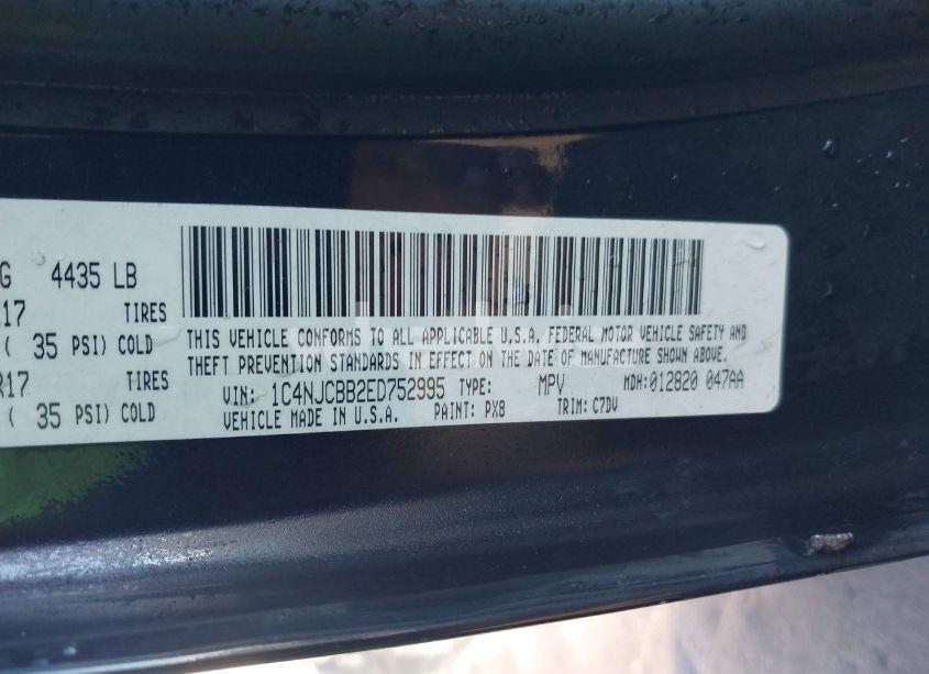 Photo 9 of 2014 Jeep Compass SPORT (VIN 1C4NJCBB2ED752995)