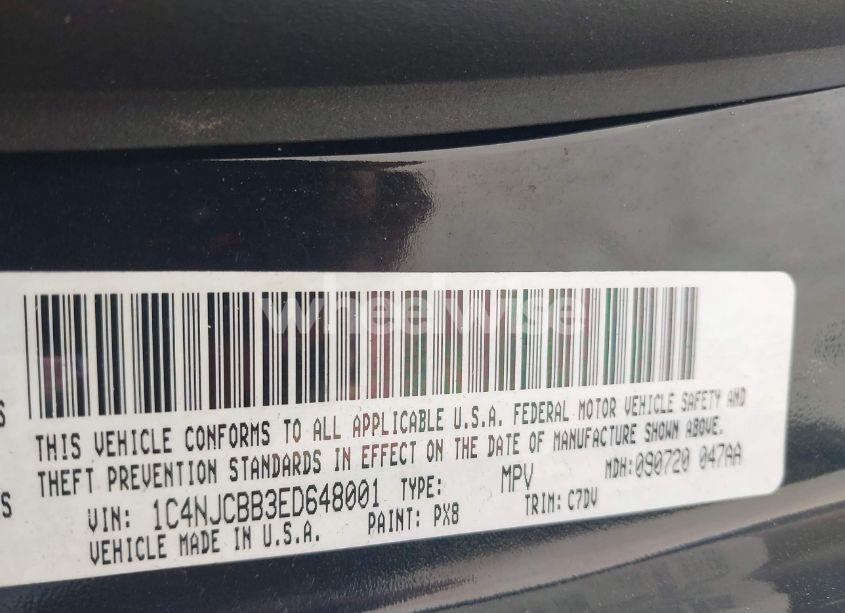 Photo 9 of 2014 Jeep Compass SPORT (VIN 1C4NJCBB3ED648001)