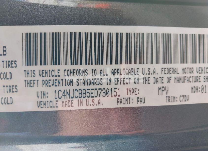 Photo 9 of 2014 Jeep Compass SPORT (VIN 1C4NJCBB5ED730151)