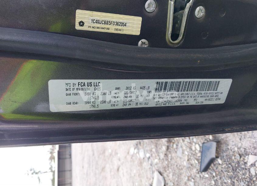 Photo 9 of 2015 Jeep Compass SPORT (VIN 1C4NJCBB5FD362054)