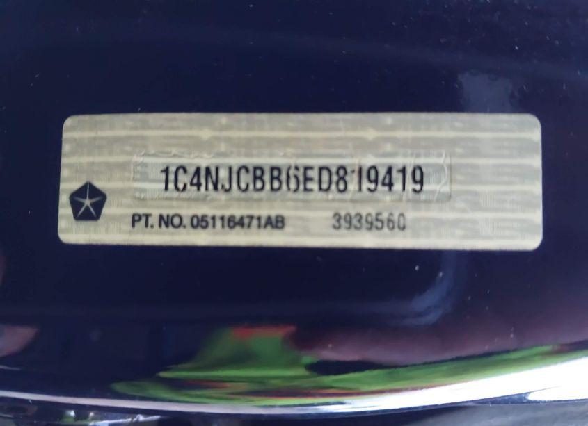 Photo 9 of 2014 Jeep Compass SPORT (VIN 1C4NJCBB6ED819419)