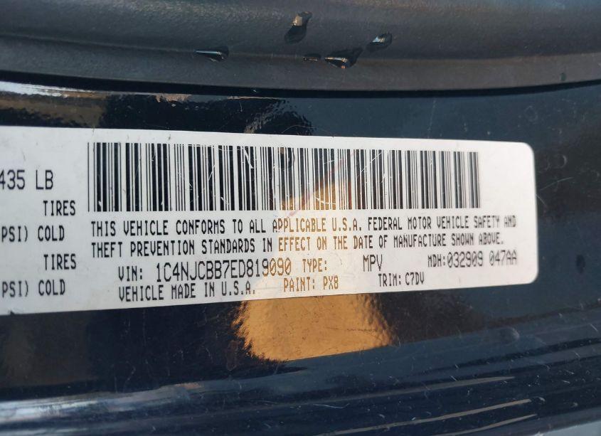 Photo 9 of 2014 Jeep Compass SPORT (VIN 1C4NJCBB7ED819090)