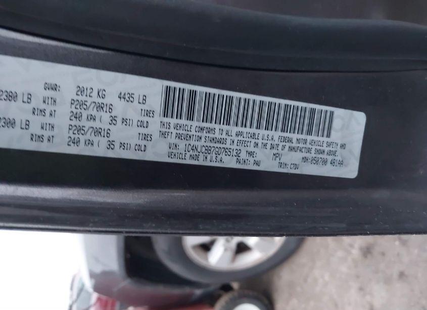 Photo 9 of 2016 Jeep Compass SPORT (VIN 1C4NJCBB7GD765132)