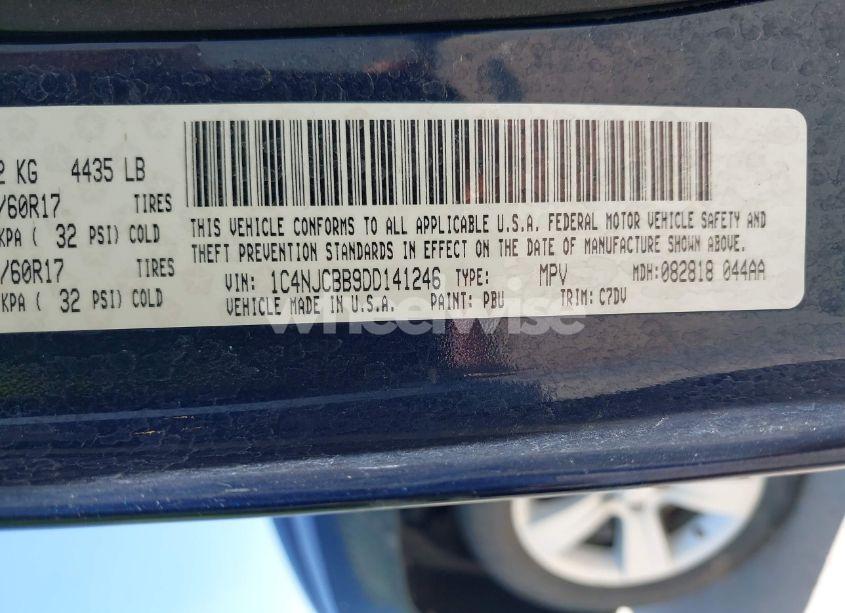 Photo 9 of 2013 Jeep Compass SPORT (VIN 1C4NJCBB9DD141246)