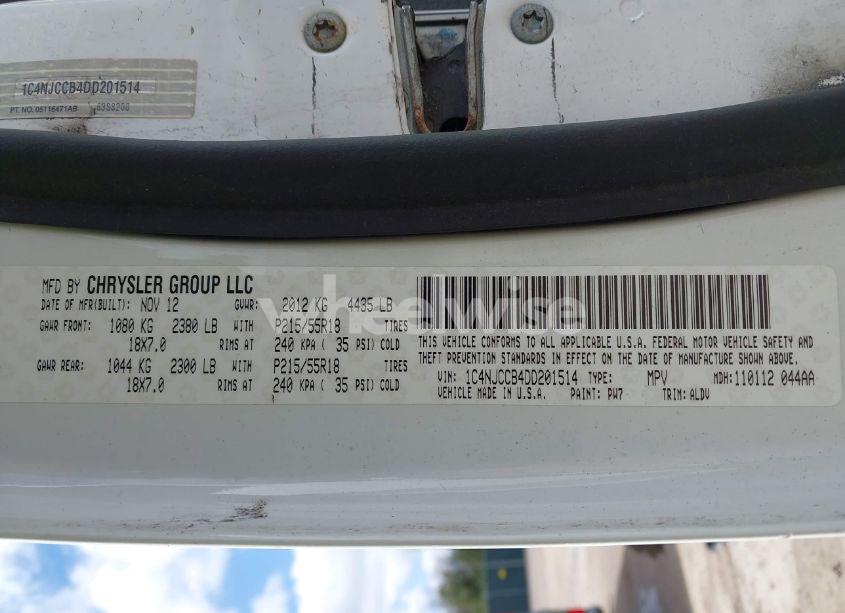 Photo 9 of 2013 Jeep Compass LIMITED (VIN 1C4NJCCB4DD201514)