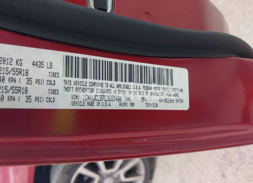 Photo 9 of 2014 Jeep Compass LIMITED (VIN 1C4NJCCB7ED550460)