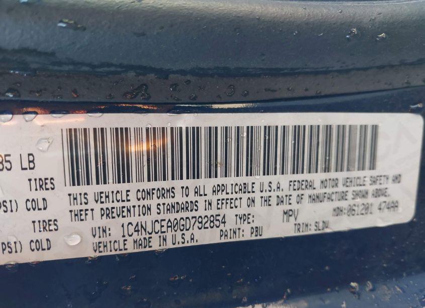 Photo 9 of 2016 Jeep Compass HIGH ALTITUDE EDITION (VIN 1C4NJCEA0GD792854)