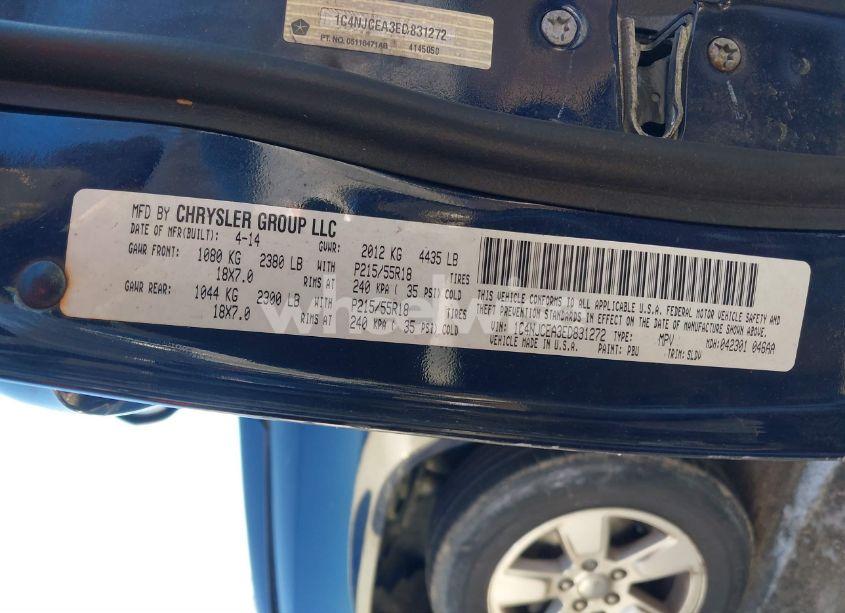 Photo 9 of 2014 Jeep Compass HIGH ALTITUDE (VIN 1C4NJCEA3ED831272)