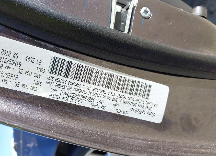 Photo 9 of 2014 Jeep Compass HIGH ALTITUDE (VIN 1C4NJCEA4ED887284)