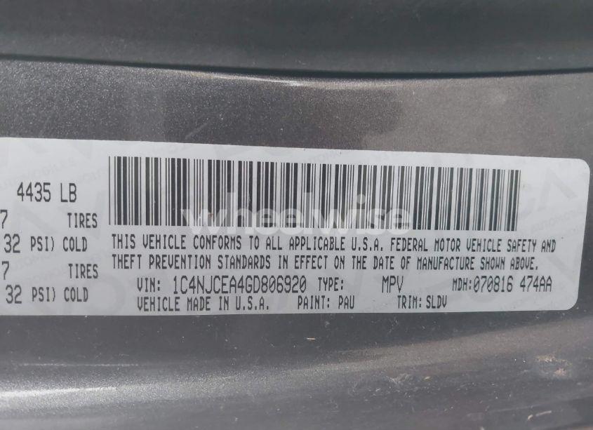 Photo 9 of 2016 Jeep Compass HIGH ALTITUDE EDITION (VIN 1C4NJCEA4GD806920)