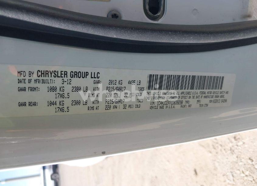 Photo 9 of 2012 Jeep Compass LATITUDE (VIN 1C4NJCEA7CD639298)