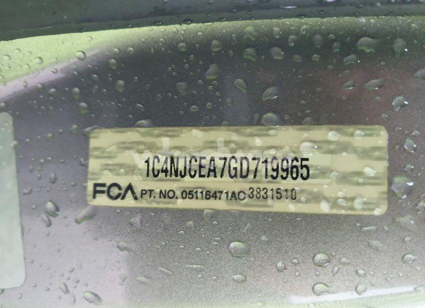 Photo 9 of 2016 Jeep Compass HIGH ALTITUDE EDITION (VIN 1C4NJCEA7GD719965)