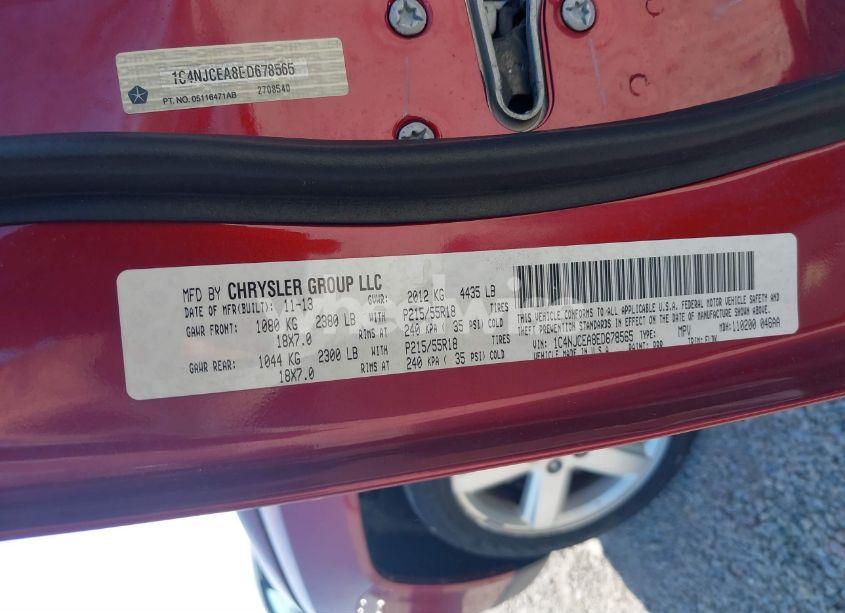 Photo 9 of 2014 Jeep Compass HIGH ALTITUDE (VIN 1C4NJCEA8ED678565)