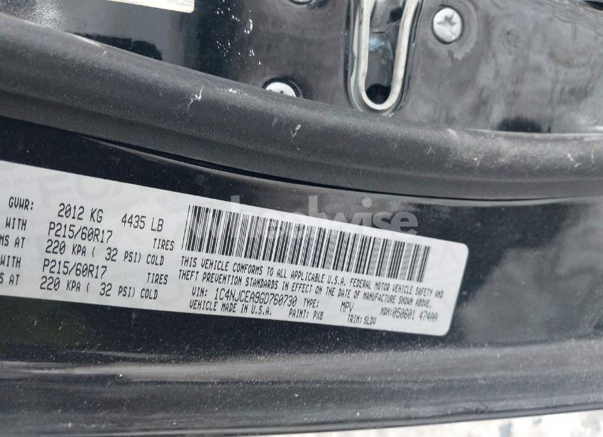 Photo 9 of 2016 Jeep Compass HIGH ALTITUDE EDITION (VIN 1C4NJCEA9GD760730)