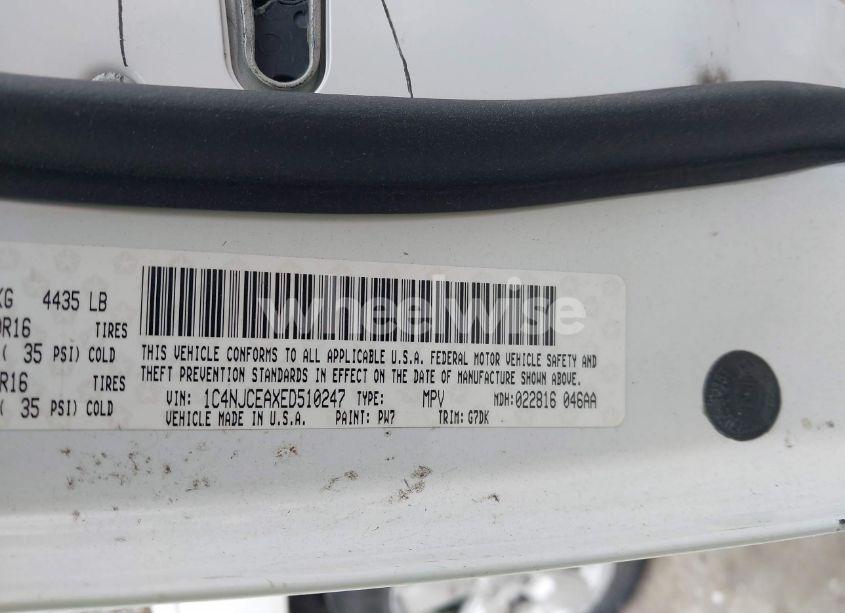 Photo 9 of 2014 Jeep Compass LATITUDE (VIN 1C4NJCEAXED510247)