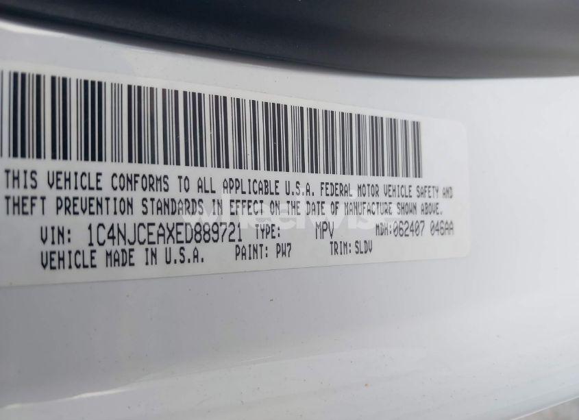 Photo 9 of 2014 Jeep Compass HIGH ALTITUDE (VIN 1C4NJCEAXED889721)