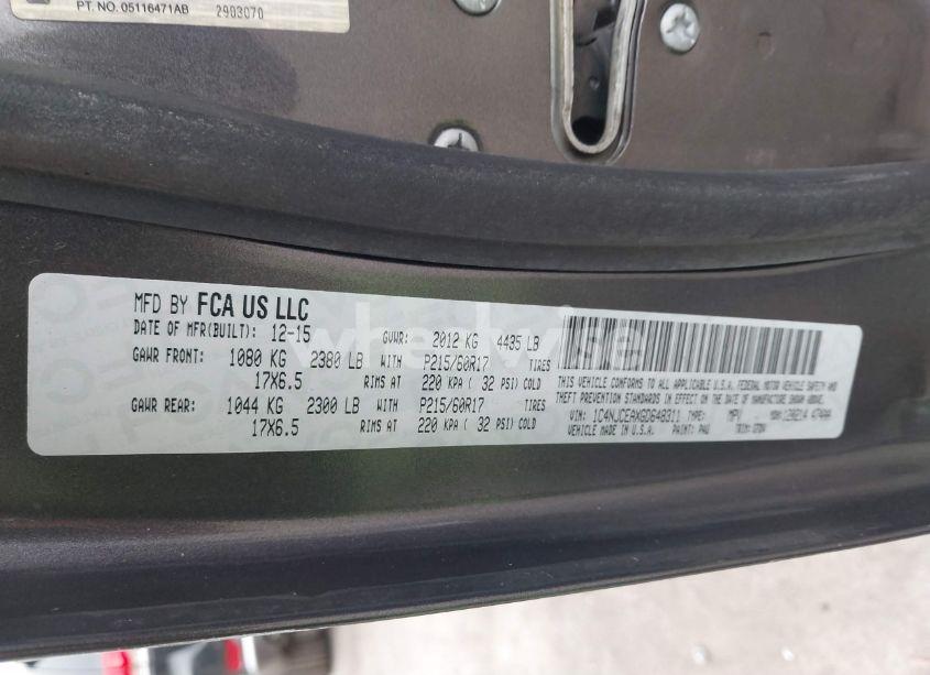 Photo 9 of 2016 Jeep Compass LATITUDE (VIN 1C4NJCEAXGD648311)