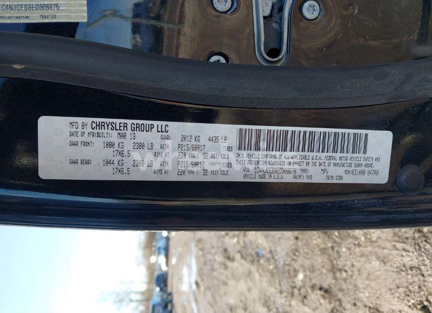 Photo 9 of 2014 Jeep Compass LATITUDE (VIN 1C4NJCEB8ED508876)