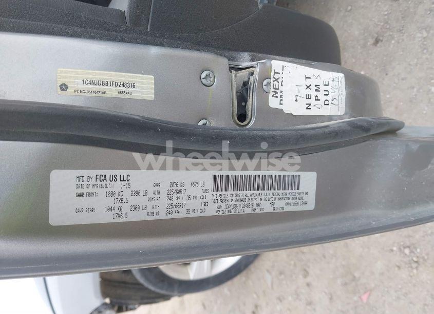 Photo 9 of 2015 Jeep Compass SPORT (VIN 1C4NJDBB1FD248316)