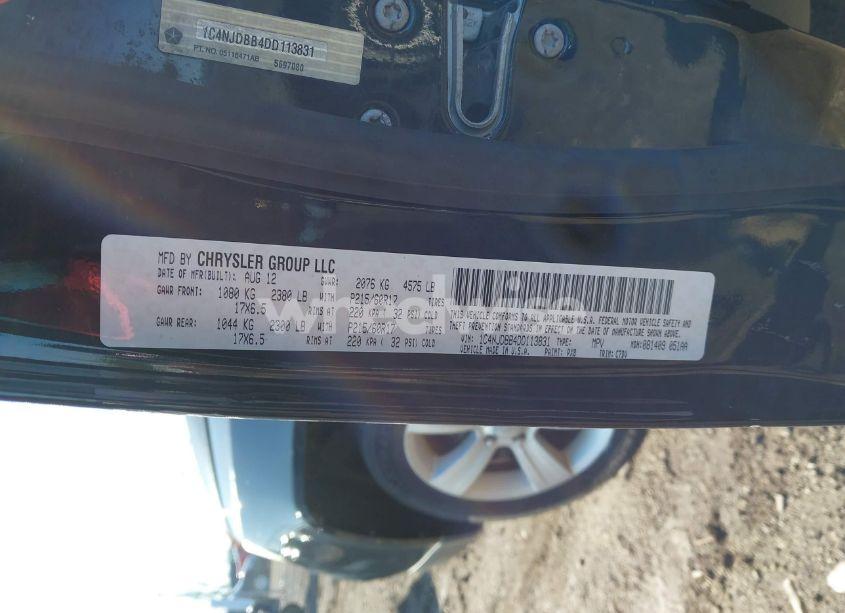 Photo 9 of 2013 Jeep Compass SPORT (VIN 1C4NJDBB4DD113831)