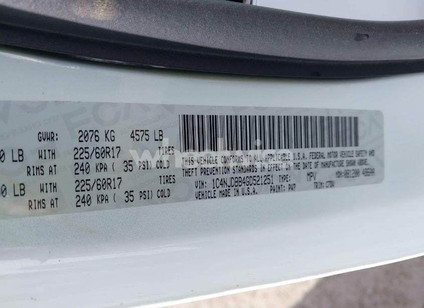 Photo 9 of 2016 Jeep Compass SPORT (VIN 1C4NJDBB4GD521251)