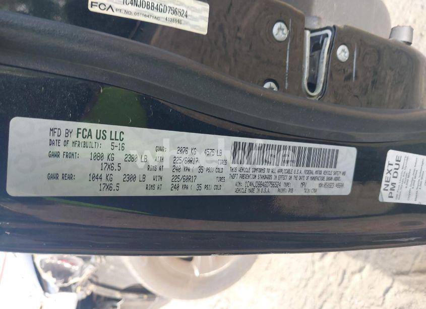 Photo 9 of 2016 Jeep Compass SPORT (VIN 1C4NJDBB4GD756524)