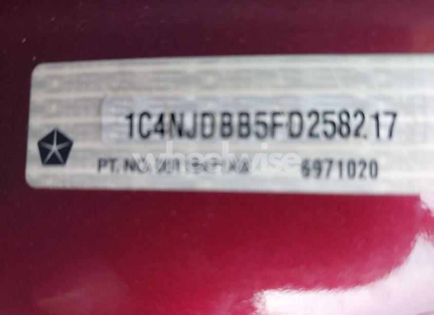 Photo 9 of 2015 Jeep Compass ALTITUDE EDITION (VIN 1C4NJDBB5FD258217)