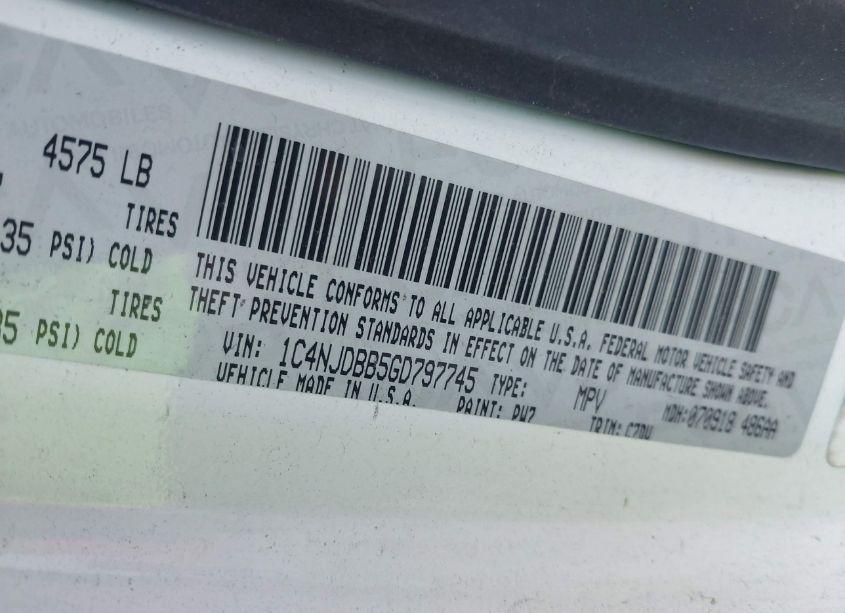 Photo 9 of 2016 Jeep Compass SPORT (VIN 1C4NJDBB5GD797745)