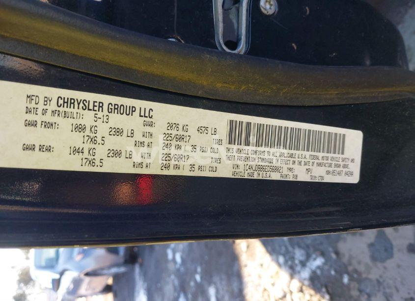 Photo 9 of 2014 Jeep Compass SPORT (VIN 1C4NJDBB6ED568021)