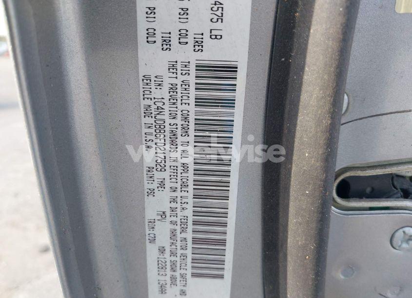 Photo 9 of 2015 Jeep Compass SPORT (VIN 1C4NJDBB6FD217529)