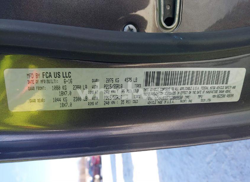 Photo 9 of 2016 Jeep Compass 75TH ANNIVERSARY (VIN 1C4NJDBB7GD809930)