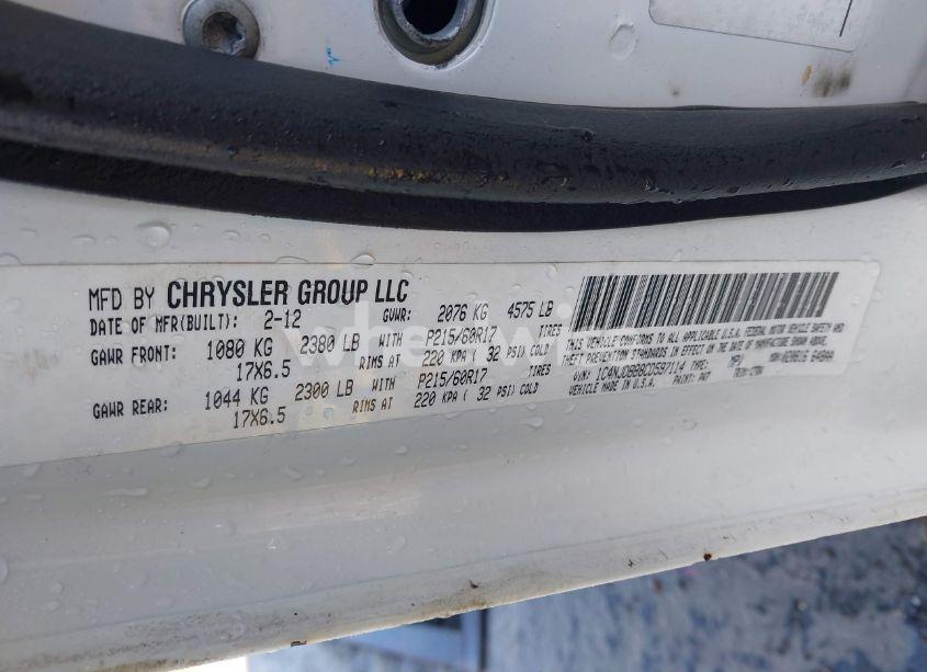 Photo 9 of 2012 Jeep Compass SPORT (VIN 1C4NJDBB8CD597114)