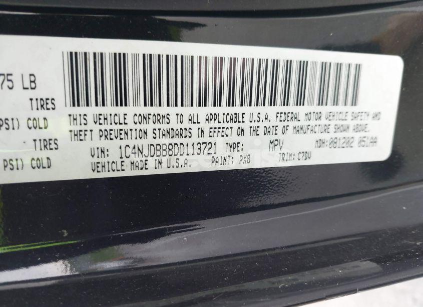 Photo 9 of 2013 Jeep Compass SPORT (VIN 1C4NJDBB8DD113721)