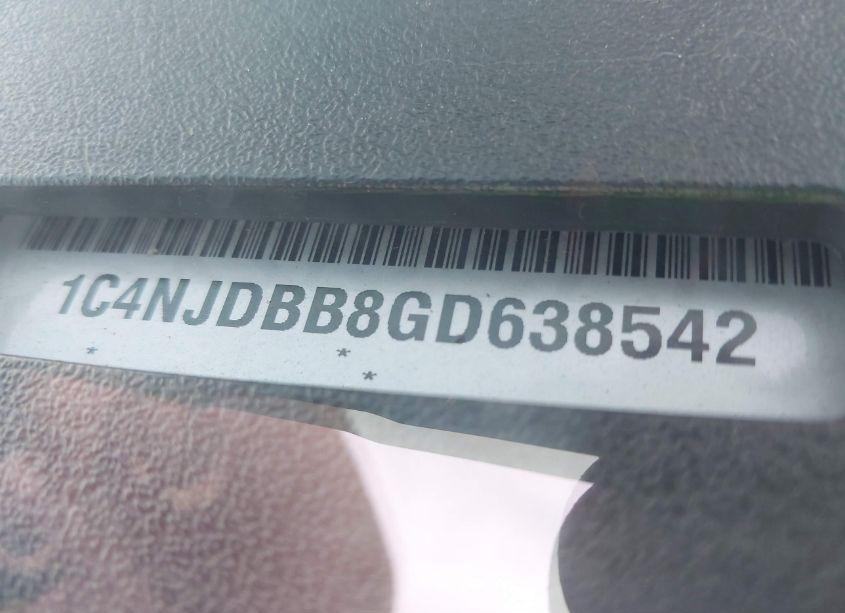 Photo 9 of 2016 Jeep Compass SPORT (VIN 1C4NJDBB8GD638542)