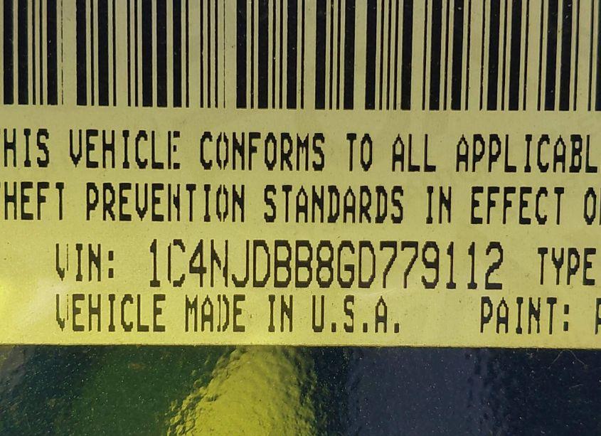 Photo 9 of 2016 Jeep Compass SPORT (VIN 1C4NJDBB8GD779112)