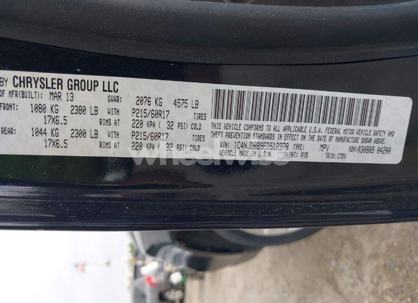 Photo 9 of 2014 Jeep Compass SPORT (VIN 1C4NJDBB9ED512378)