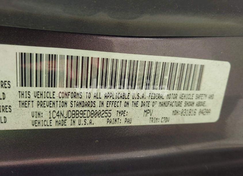 Photo 9 of 2014 Jeep Compass SPORT (VIN 1C4NJDBB9ED800255)