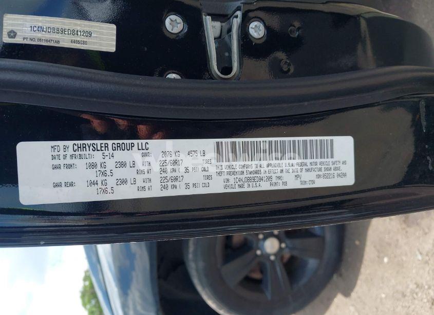 Photo 9 of 2014 Jeep Compass SPORT (VIN 1C4NJDBB9ED841209)