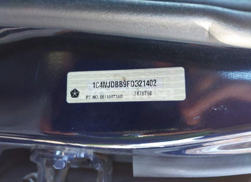 Photo 9 of 2015 Jeep Compass SPORT (VIN 1C4NJDBB9FD321402)