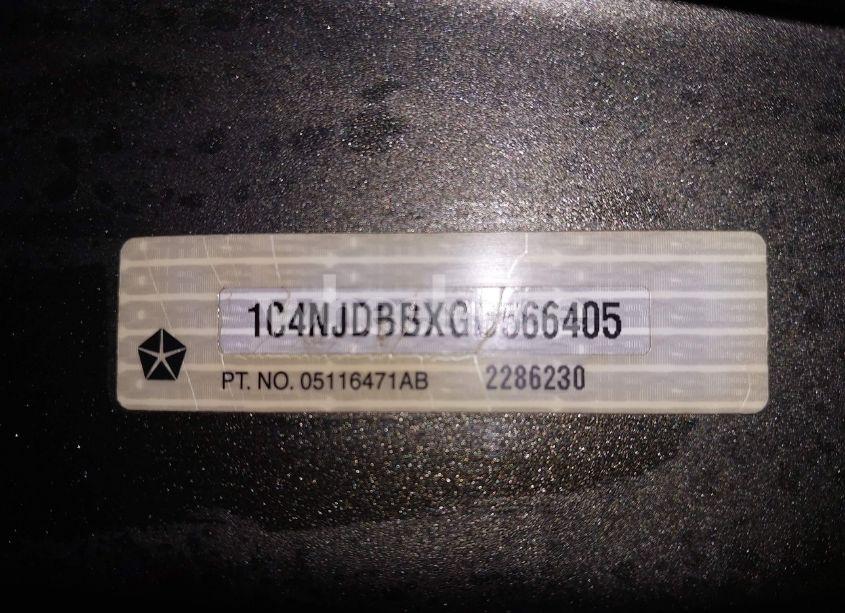 Photo 9 of 2016 Jeep Compass SPORT (VIN 1C4NJDBBXGD566405)