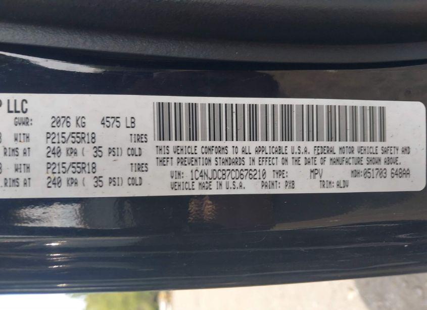 Photo 9 of 2012 Jeep Compass LIMITED (VIN 1C4NJDCB7CD676210)