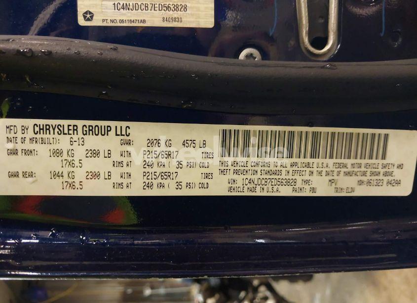 Photo 9 of 2014 Jeep Compass LIMITED (VIN 1C4NJDCB7ED563828)