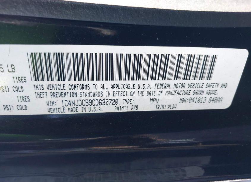 Photo 9 of 2012 Jeep Compass LIMITED (VIN 1C4NJDCB9CD630720)