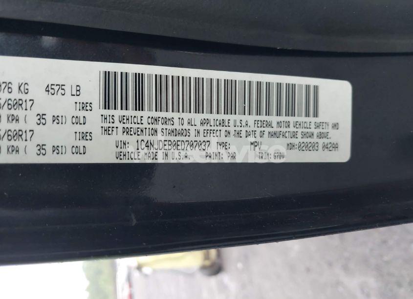 Photo 9 of 2014 Jeep Compass LATITUDE (VIN 1C4NJDEB0ED707037)