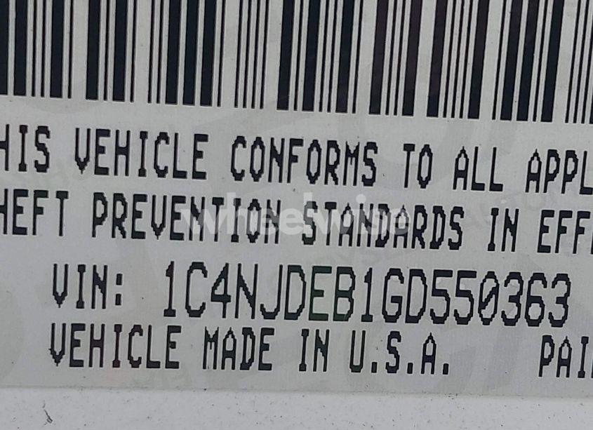 Photo 9 of 2016 Jeep Compass HIGH ALTITUDE EDITION (VIN 1C4NJDEB1GD550363)