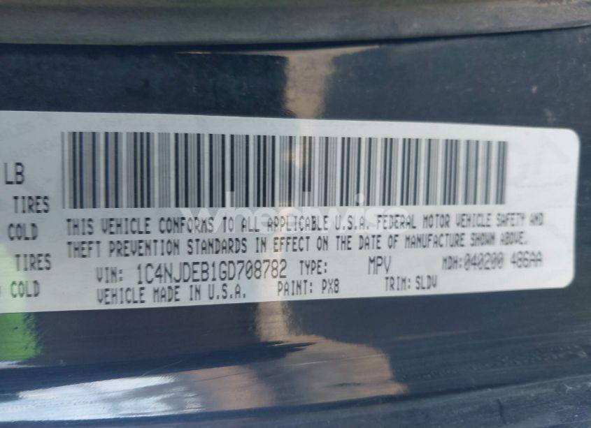 Photo 9 of 2016 Jeep Compass HIGH ALTITUDE EDITION (VIN 1C4NJDEB1GD708782)